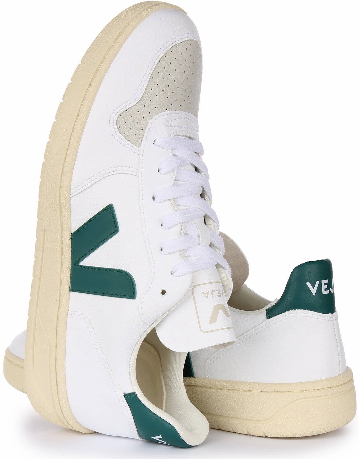 Shock-Absorbing Heel Veja V 10 CWL In White Green For Men
