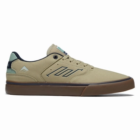 Soft Cushioning Emerica The Low Vulc Shoes - Tan/Blue/Green