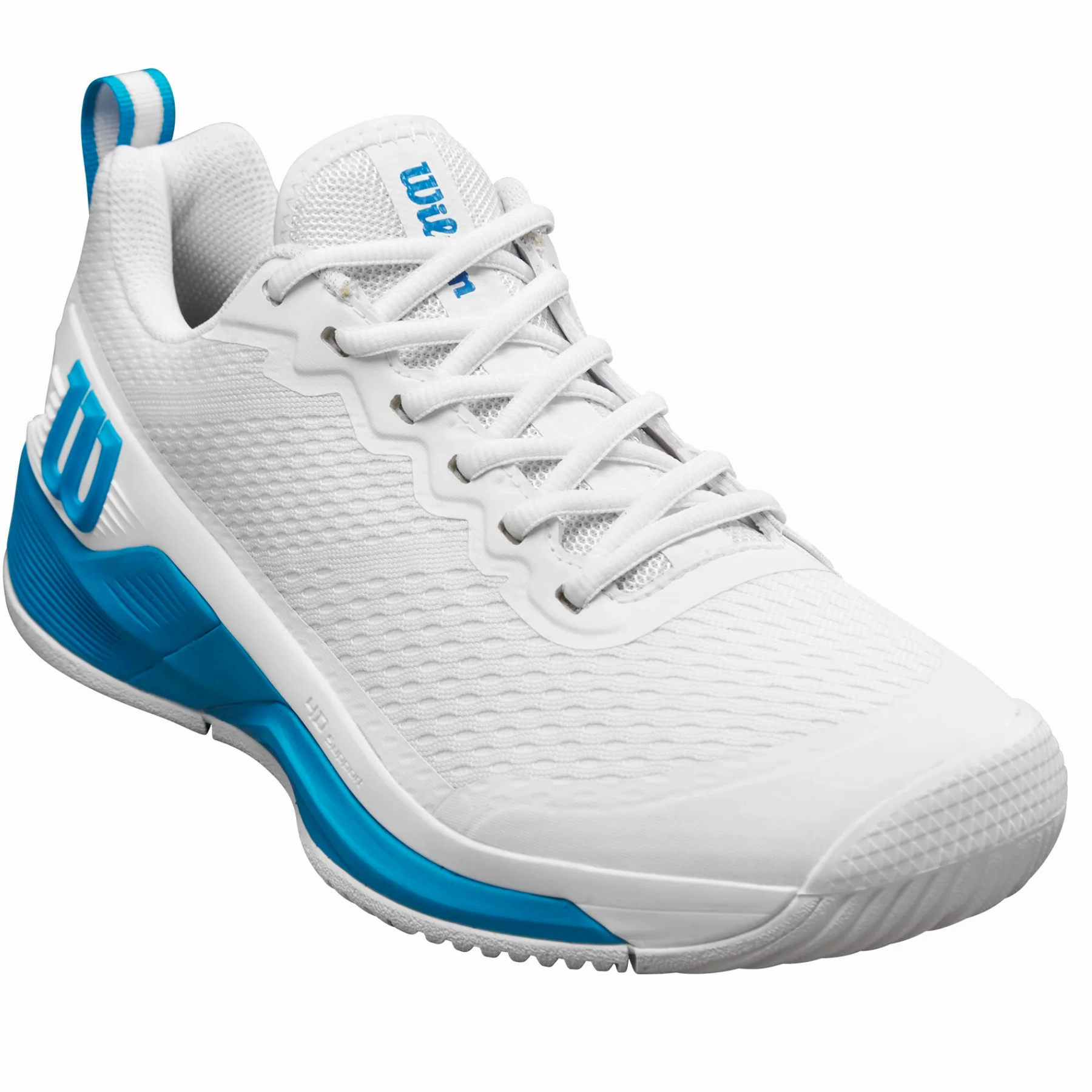 Shock Reduction Concept Wilson RUSH PRO 4.5 OZ Mens Tennis Shoes - White/White/Ato