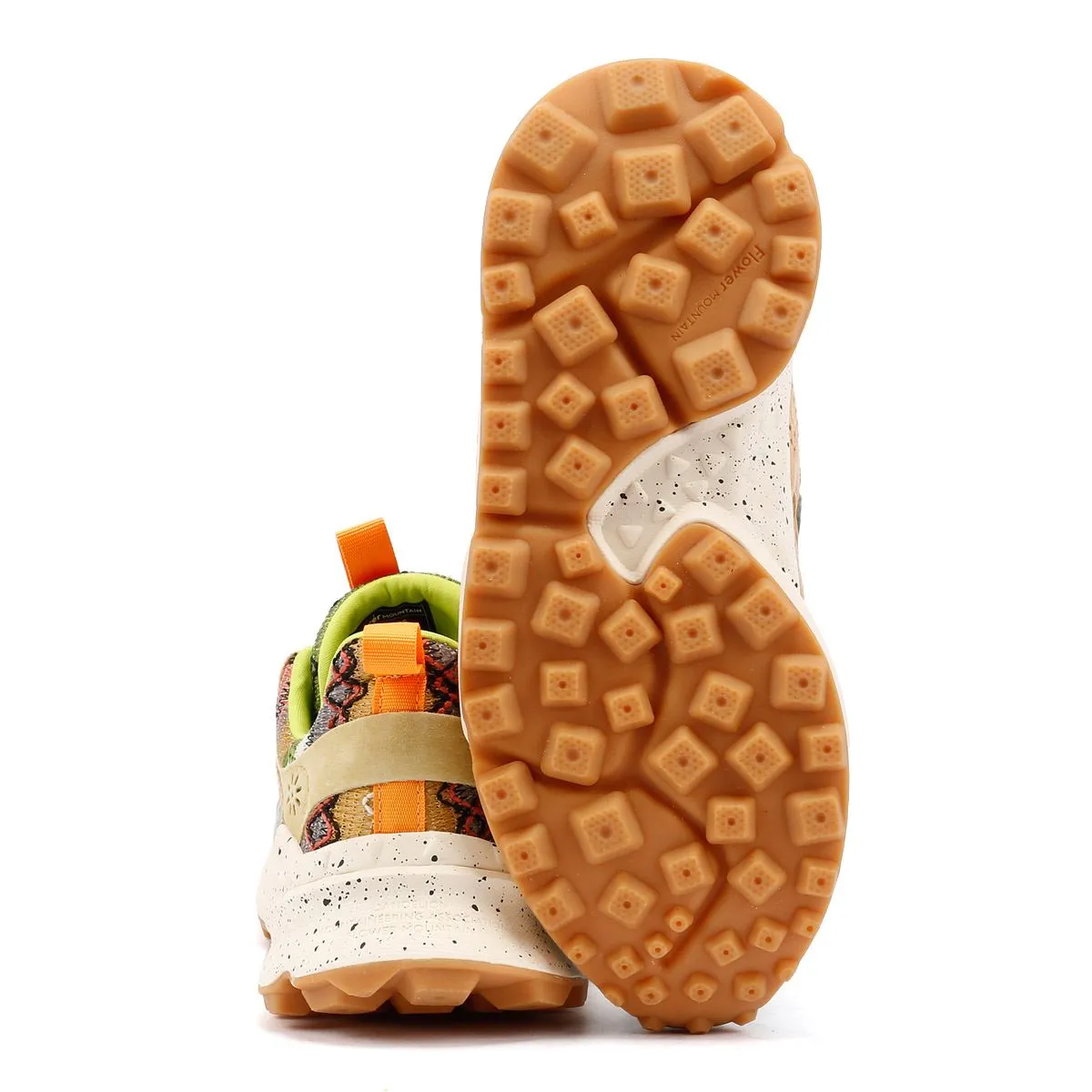 Simple Flower Mountain Kotetsu Knit Women's Green Aztec Trainers