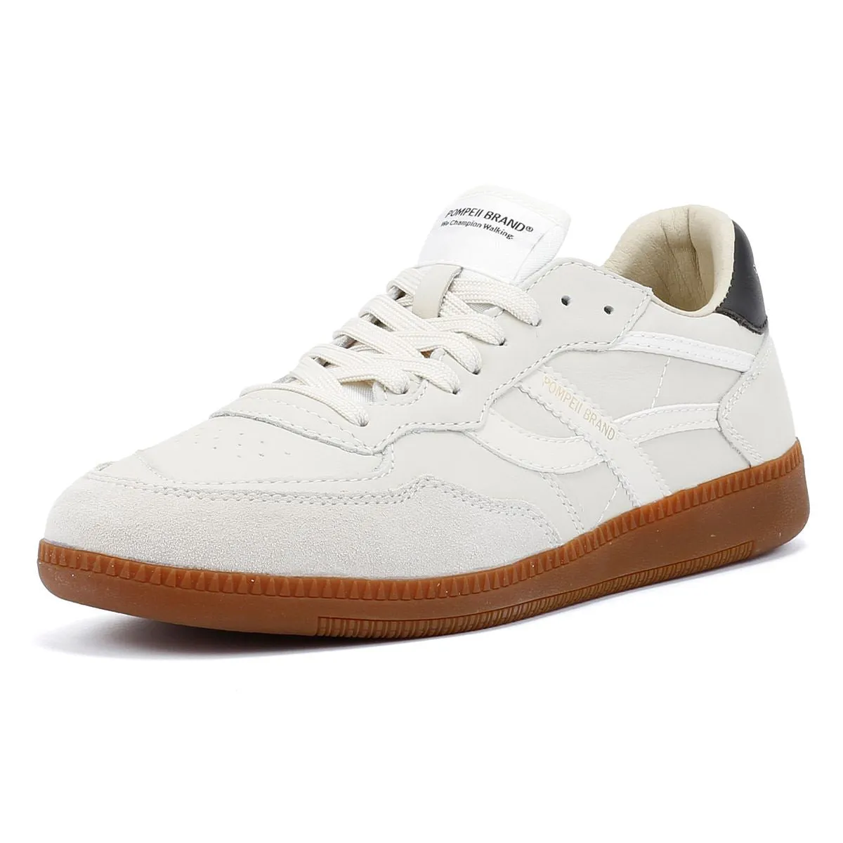 Simple Pompeii Elan Sala Leather Men's Ecru Trainers