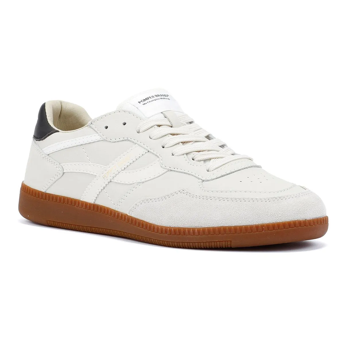 Simple Pompeii Elan Sala Leather Men's Ecru Trainers