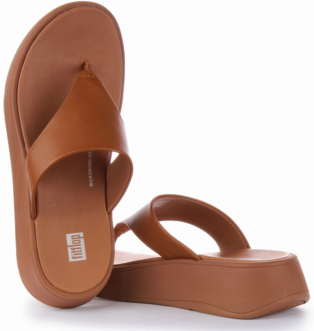 Simple Edge Fitflop Toe Post Platform In Tan For Women