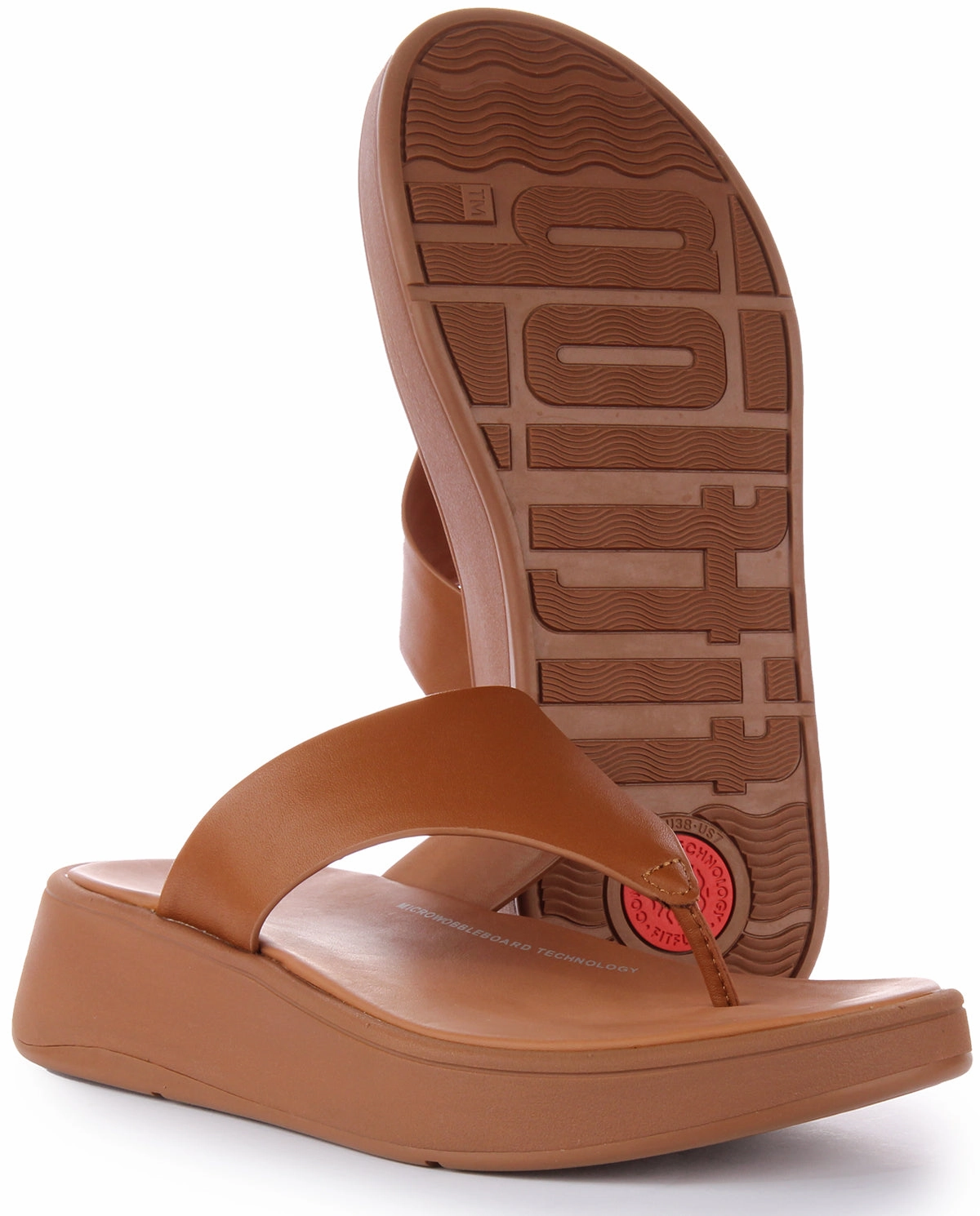 Simple Edge Fitflop Toe Post Platform In Tan For Women