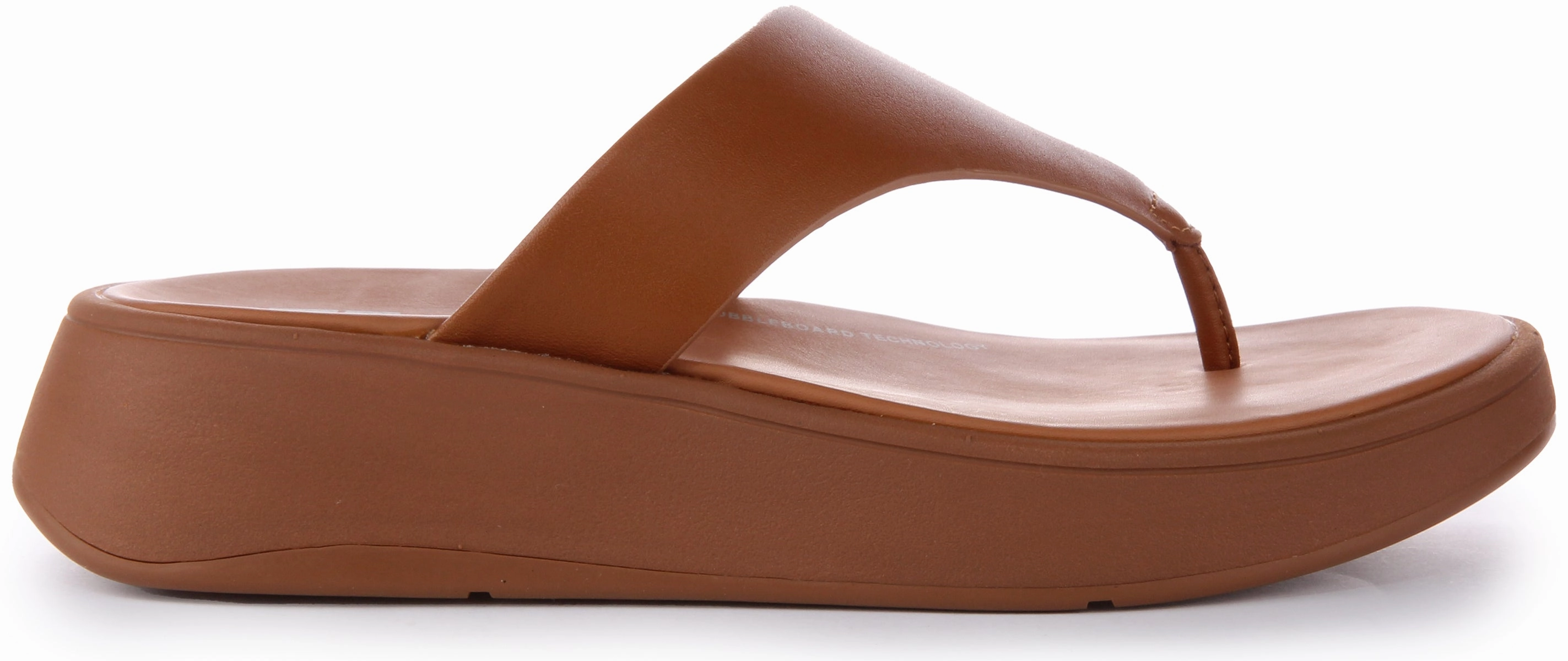 Simple Edge Fitflop Toe Post Platform In Tan For Women