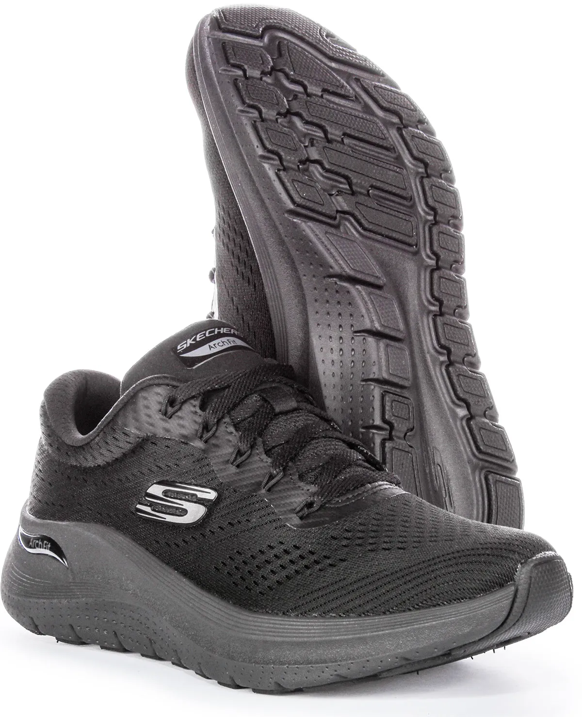 Skechers Arch Fit 2 Big Leaugue In All Black For Women Sporty Look