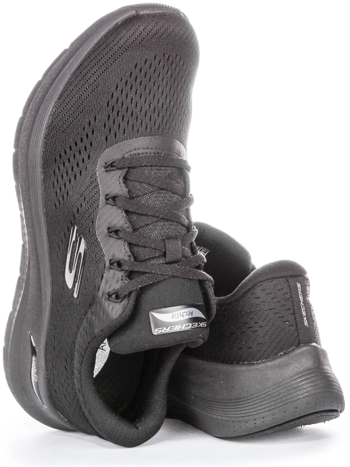 Skechers Arch Fit 2 Big Leaugue In All Black For Women Sporty Look