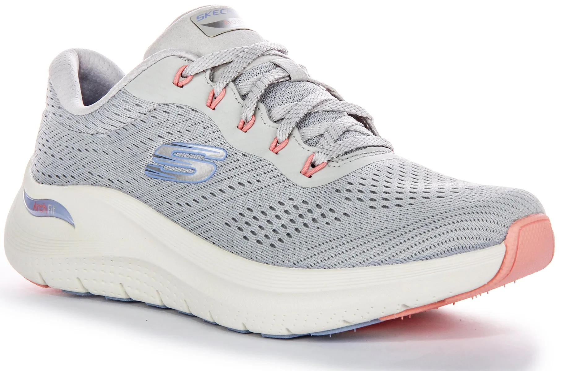 Durability tested for repeated high-impact performance Skechers Arch Fit 2.0 Big Leaugue In Light Blue For Women