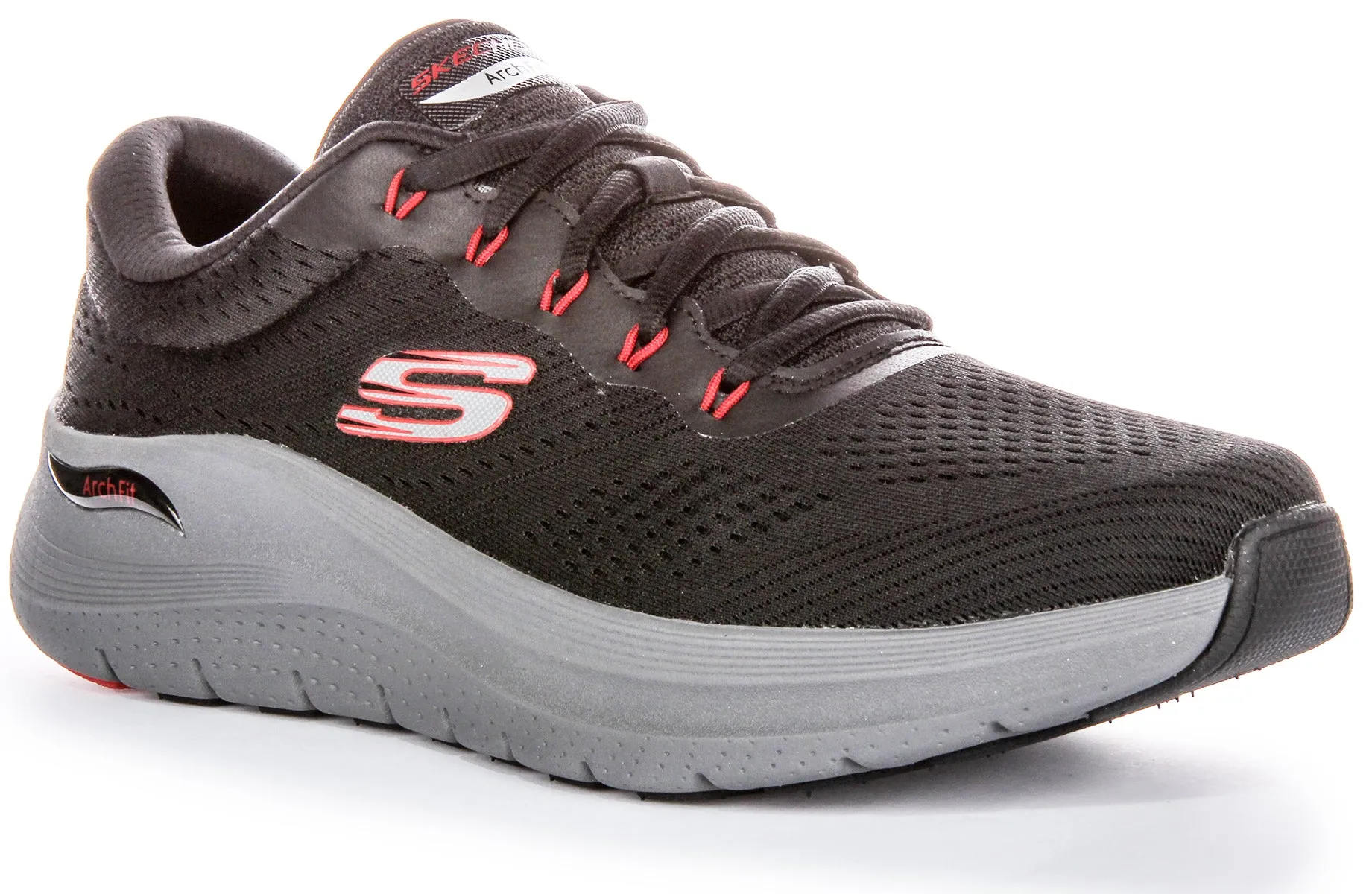 High Traction Designed to reduce strain in high-pressure zones Skechers Arch Fit 2.0 Trainer In Black Red For Men