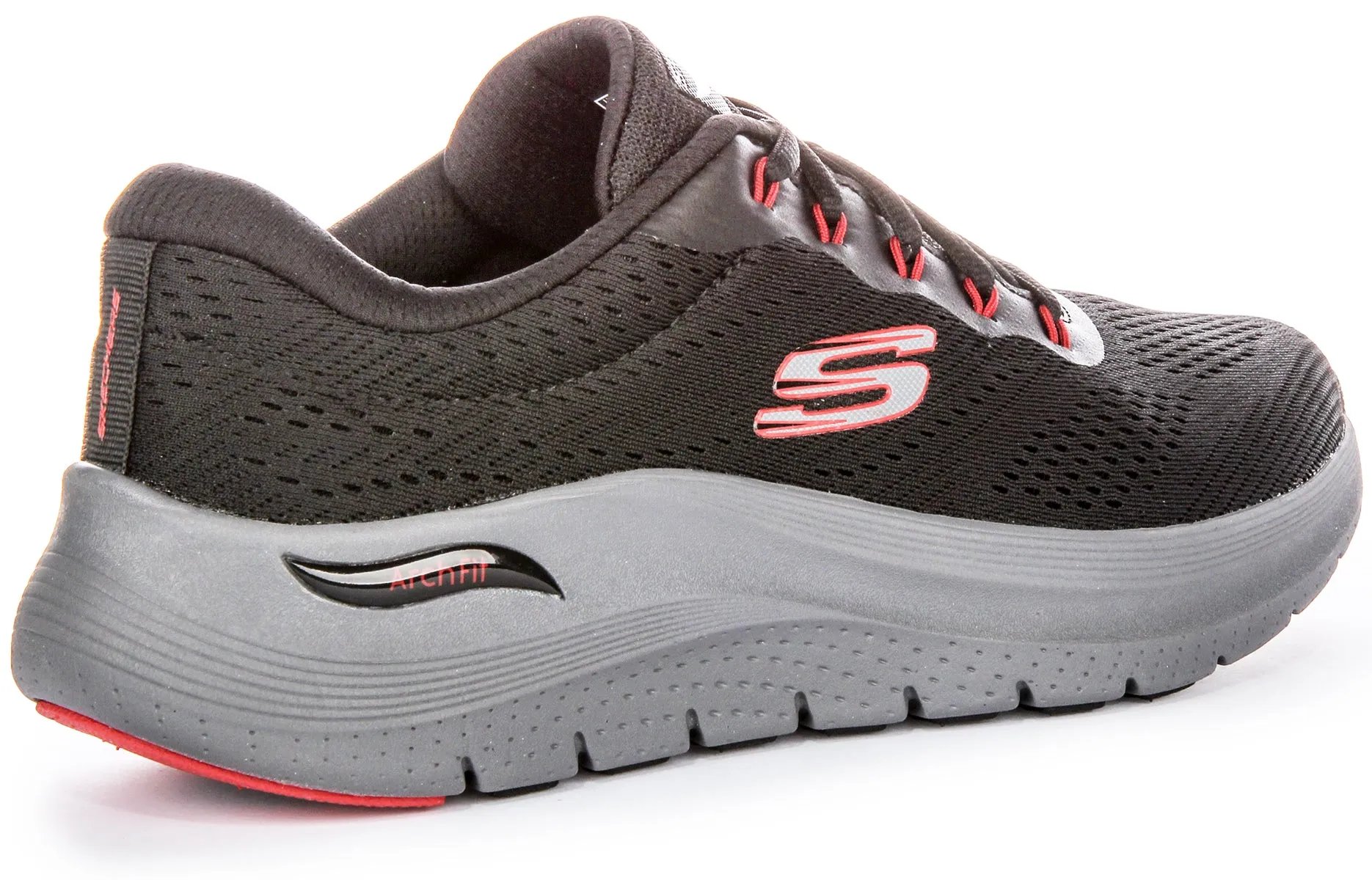Skechers Arch Fit 2.0 Trainer In Black Red For Men resistant