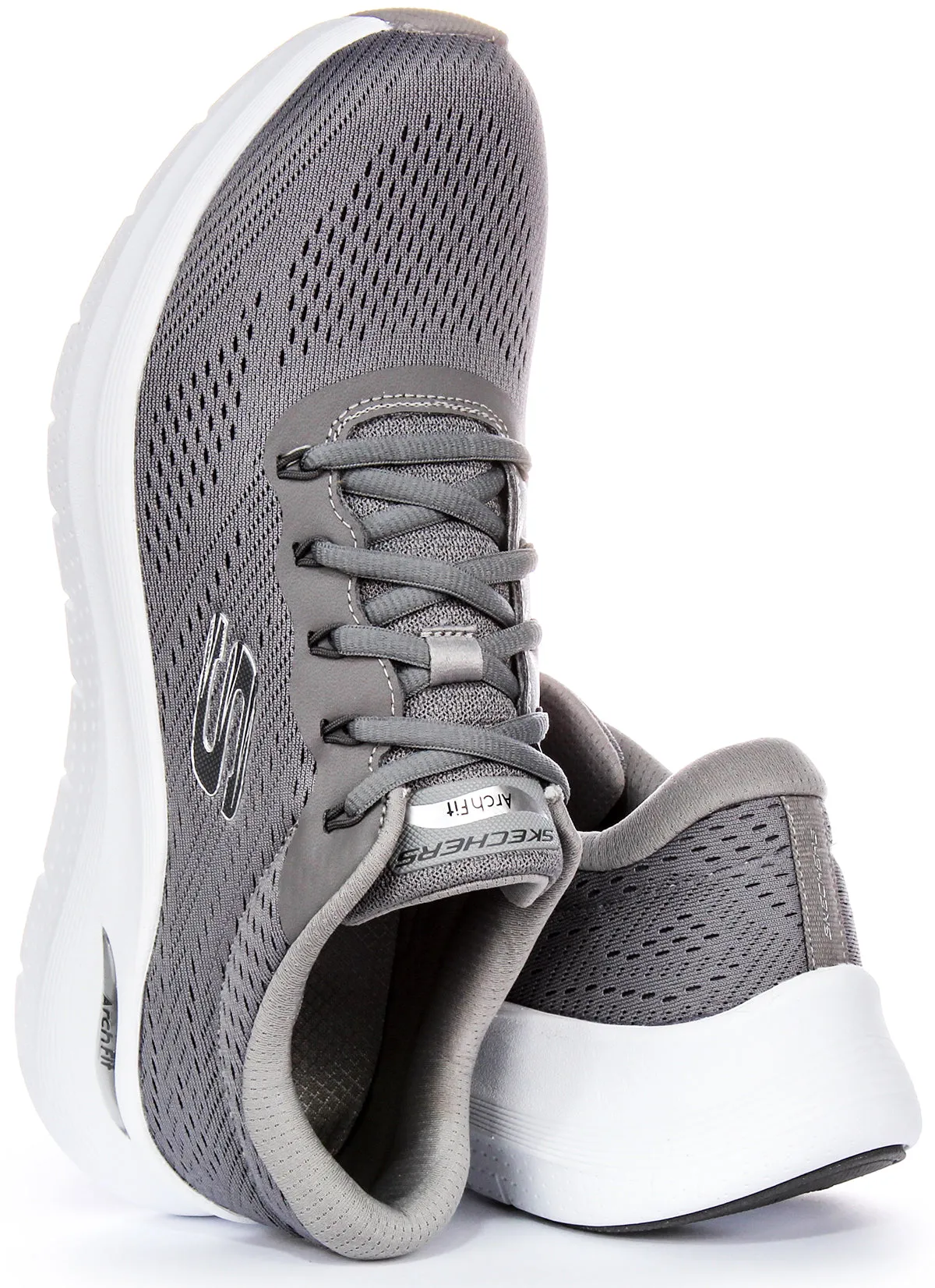 Skechers Arch Fit 2.0 Trainers In Grey White For Men Plush Padding