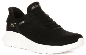 All materials selected for lightweight resilience Sweat Resistant Skechers Bobs Sport Squad In Black For Women