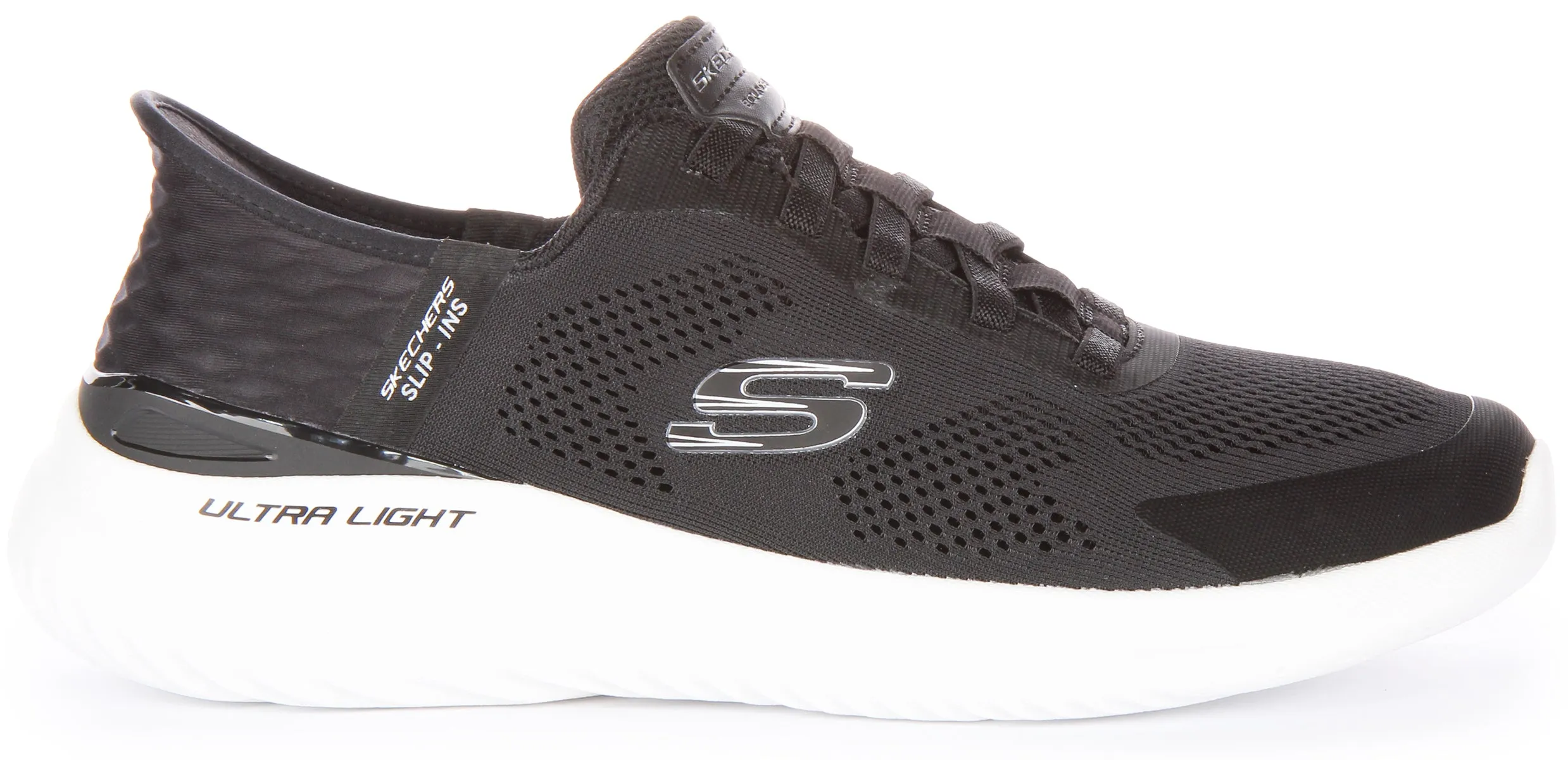 Skechers Bounders 2.0 Slip In Black White For Men Padded Heel