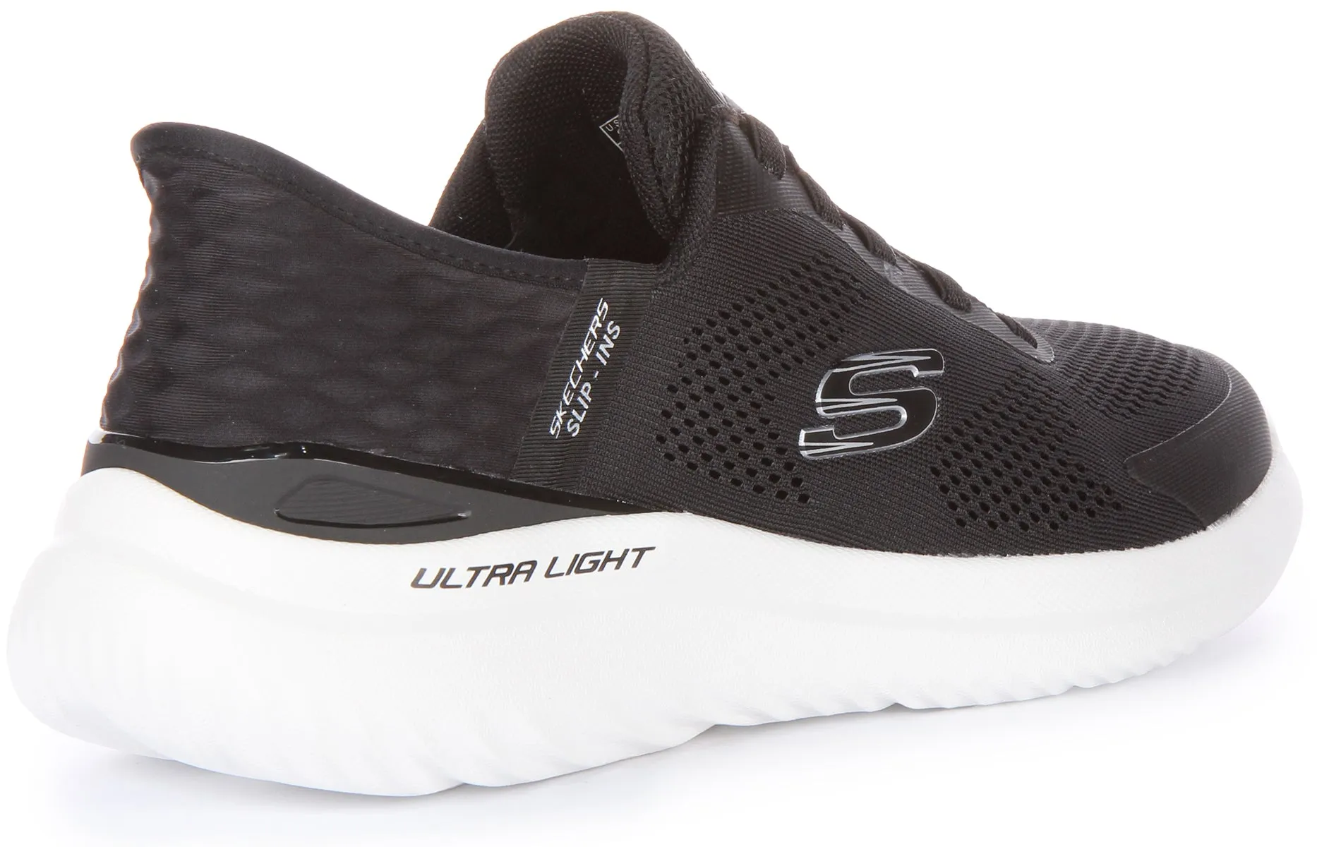 Skechers Bounders 2.0 Slip In Black White For Men Padded Heel