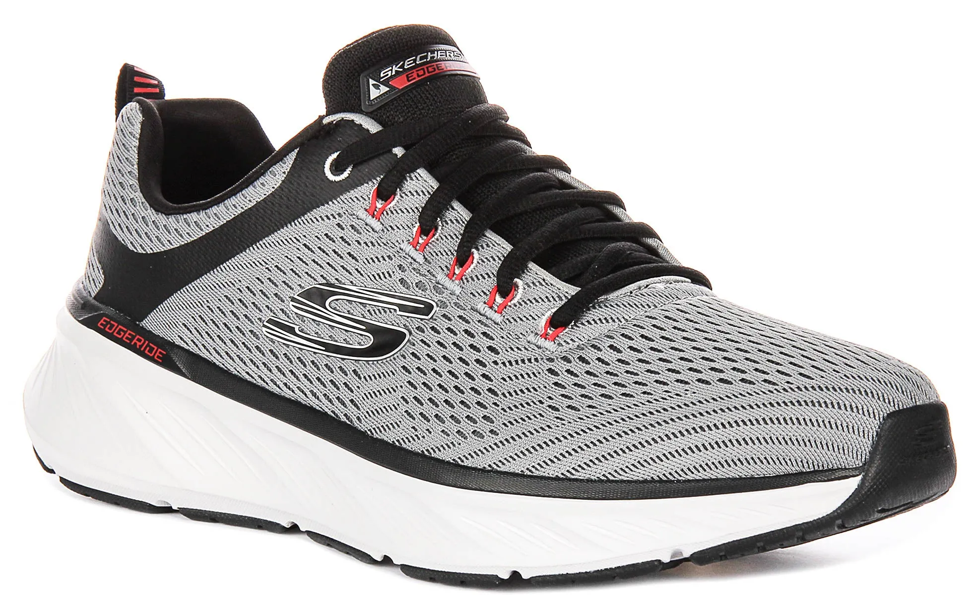 Skechers Edgeride Content In Charcoal Black For Men Soft Landing