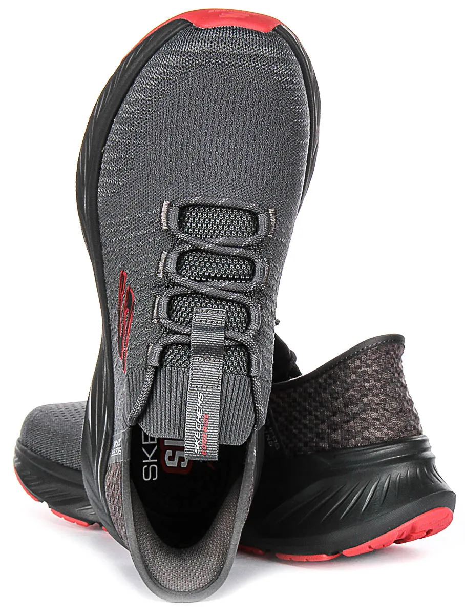 Skechers Edgeride Raygo In Grey Red For Men breath easy