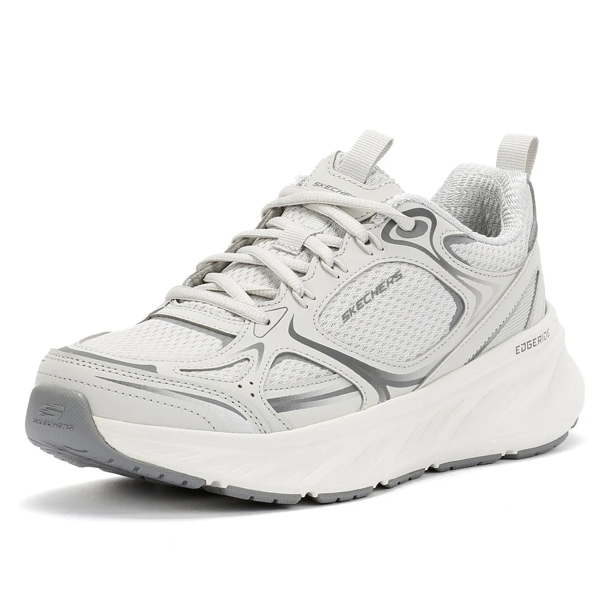 Skechers Edgeridge Women's Silver Eclipse Grey Trainers Fit Glide