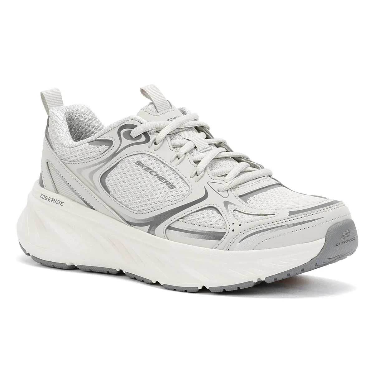 Skechers Edgeridge Women's Silver Eclipse Grey Trainers Fit Glide