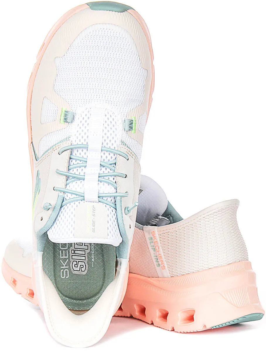 Skechers Glide step Pro In White Pink For Women Compact Fit