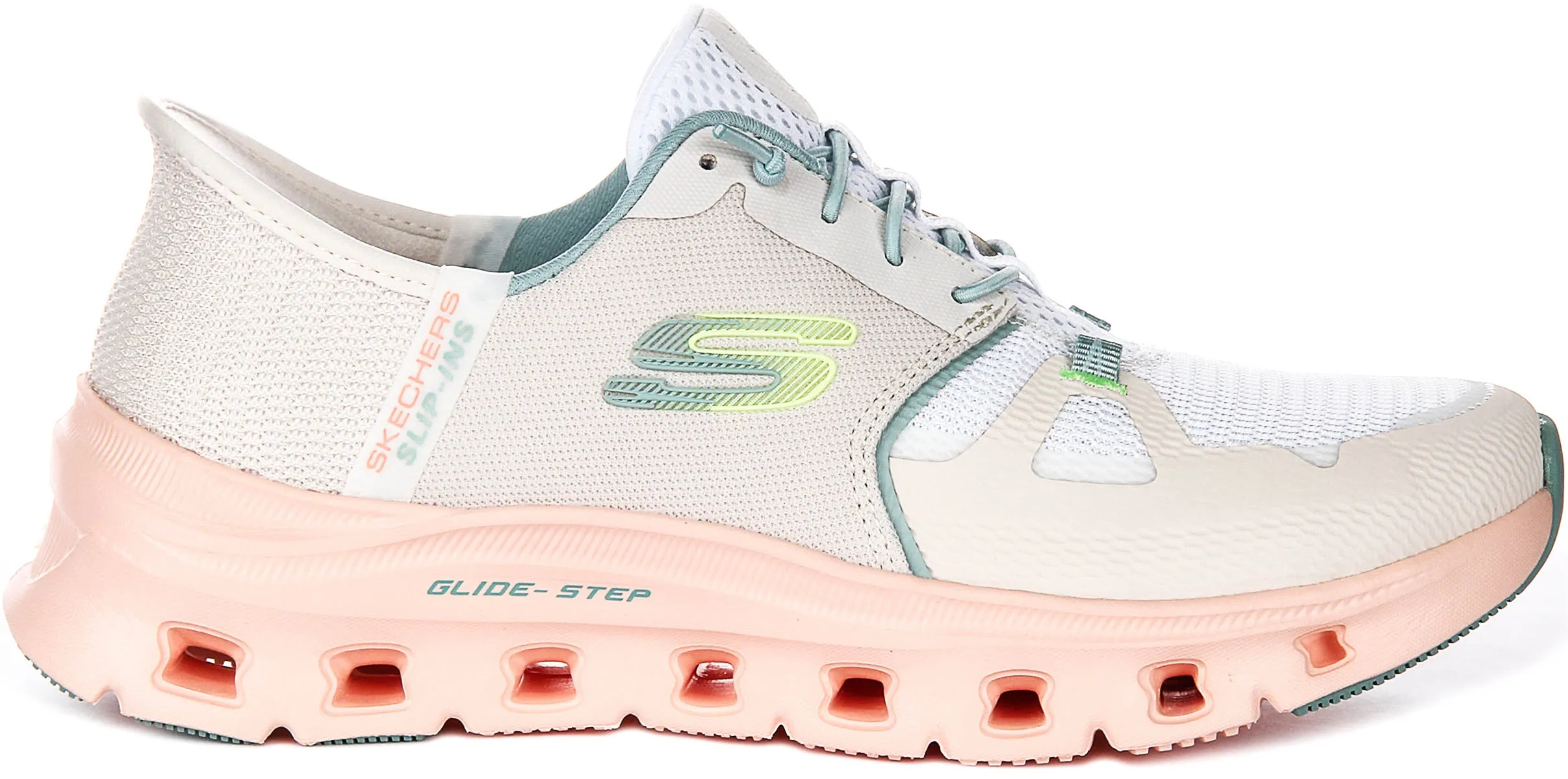 Skechers Glide step Pro In White Pink For Women Compact Fit