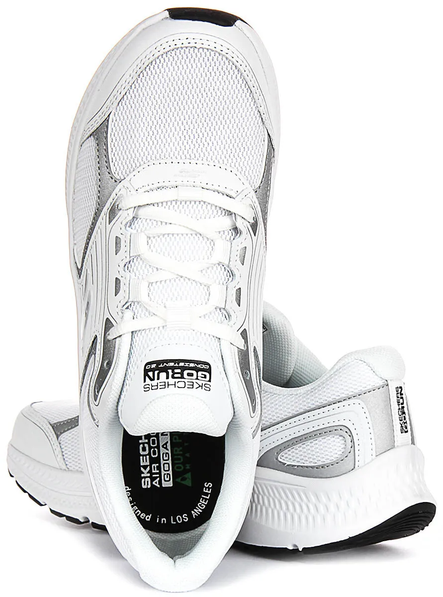 Skechers Go Run Consiste In Whitsilver For Women Wrinkle Resistant