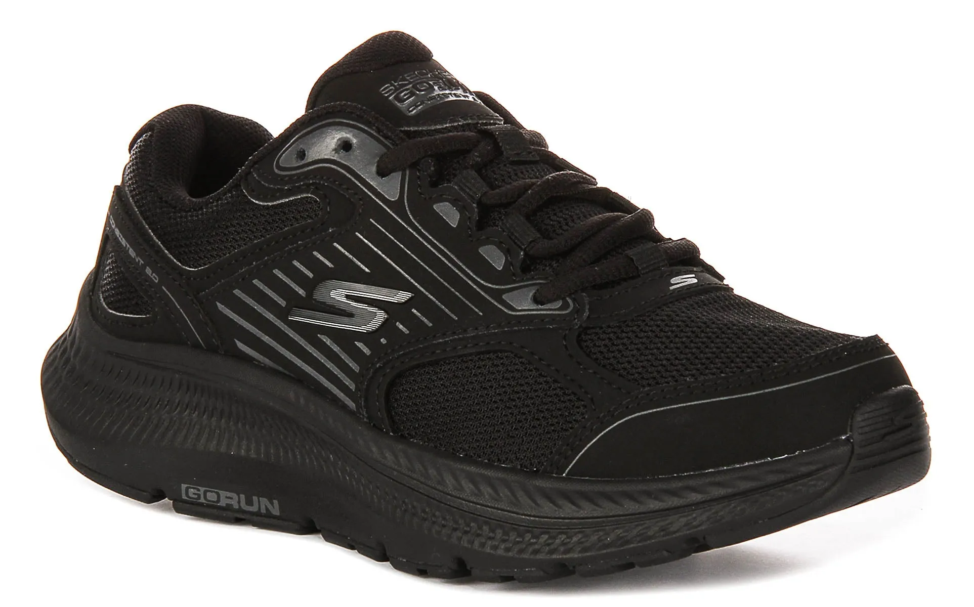 Skechers Go Run Consistent In Black For Women Soft Motion Midsole arch structure limits over-flexion during drills