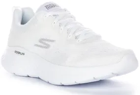 Motion control supports explosive lateral pushes EVA midsole cushions without adding extra weight Skechers Go Run Lite In White For Women