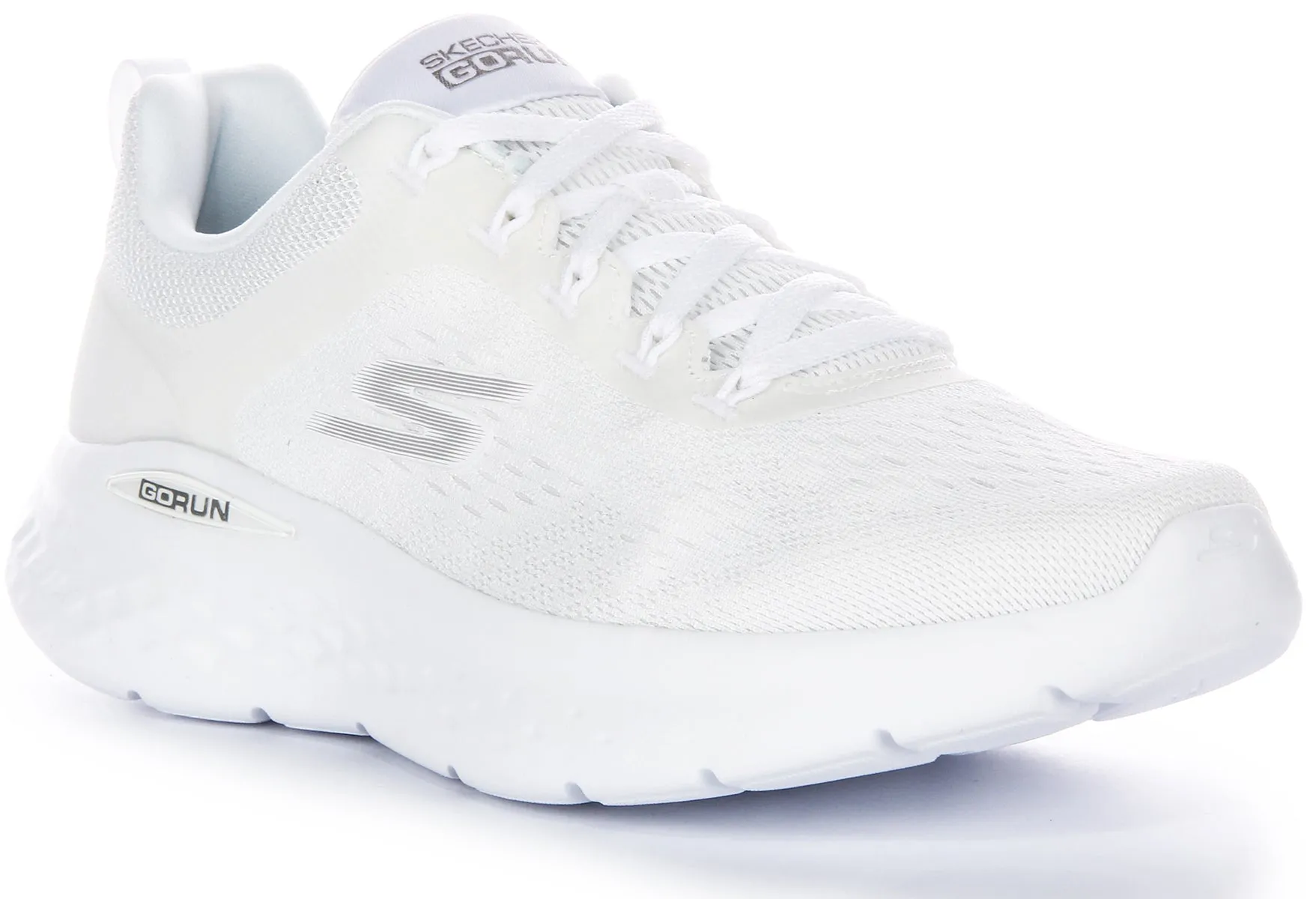 Motion control supports explosive lateral pushes EVA midsole cushions without adding extra weight Skechers Go Run Lite In White For Women