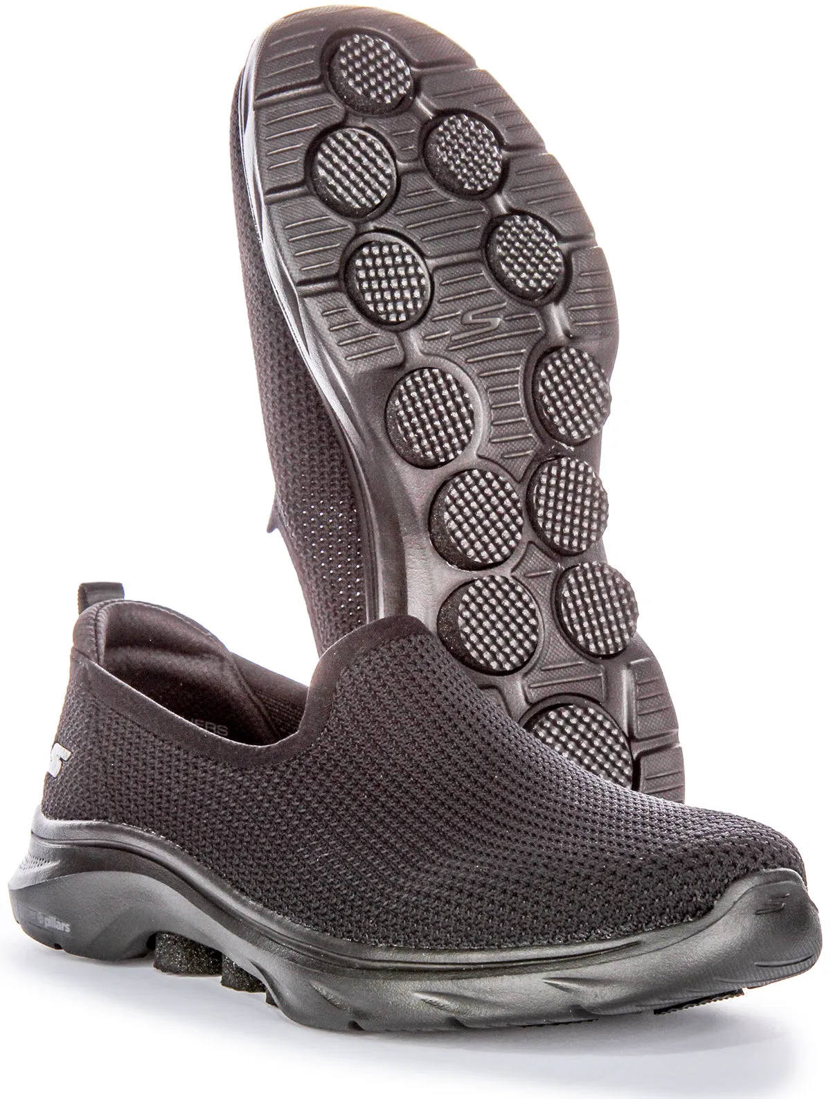 Skechers Go Walk 7 Ivy In Black Black For Women Impact Resistant