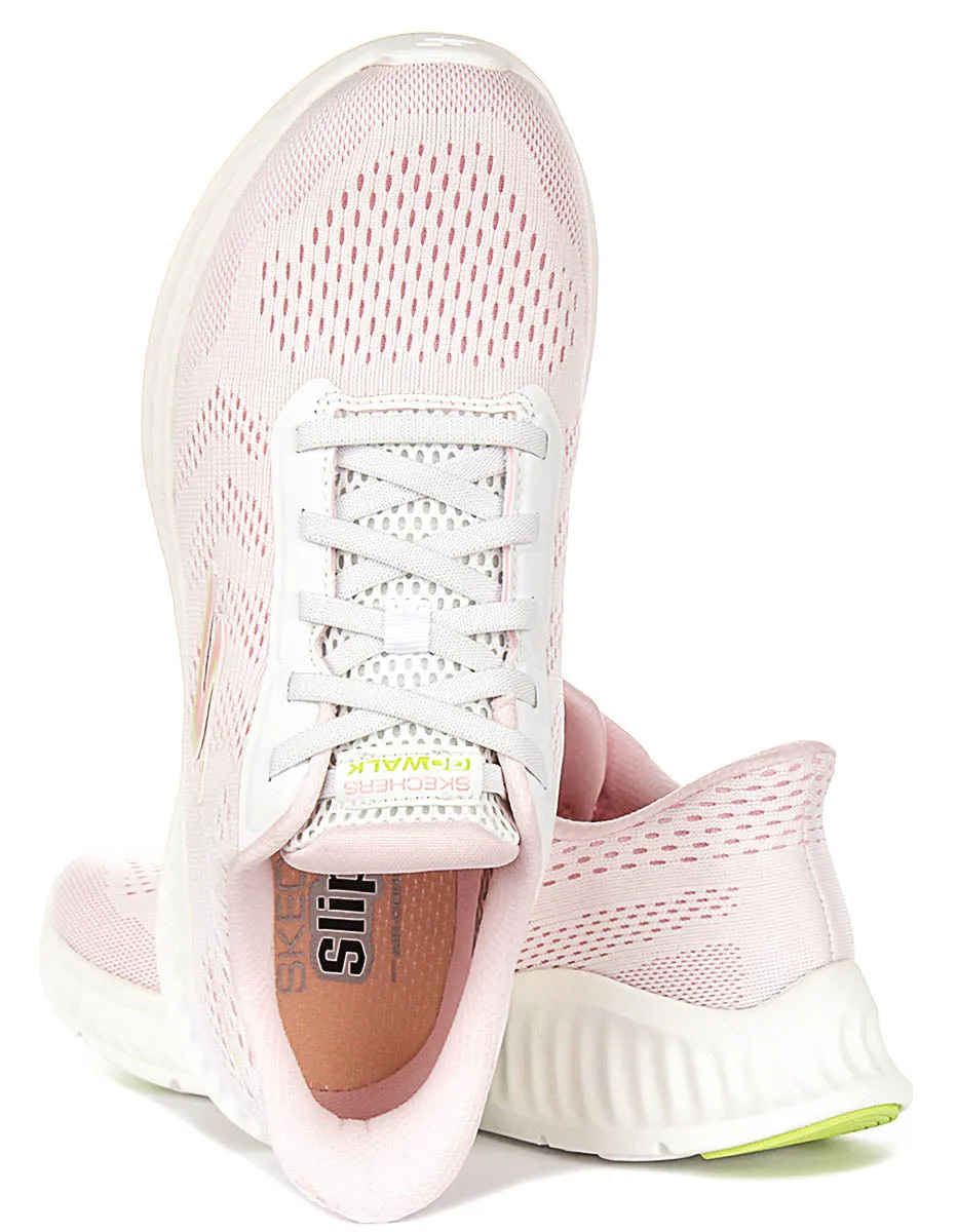 Skechers Go Walk Now - Kloe In White Pink For Women Fast Transition
