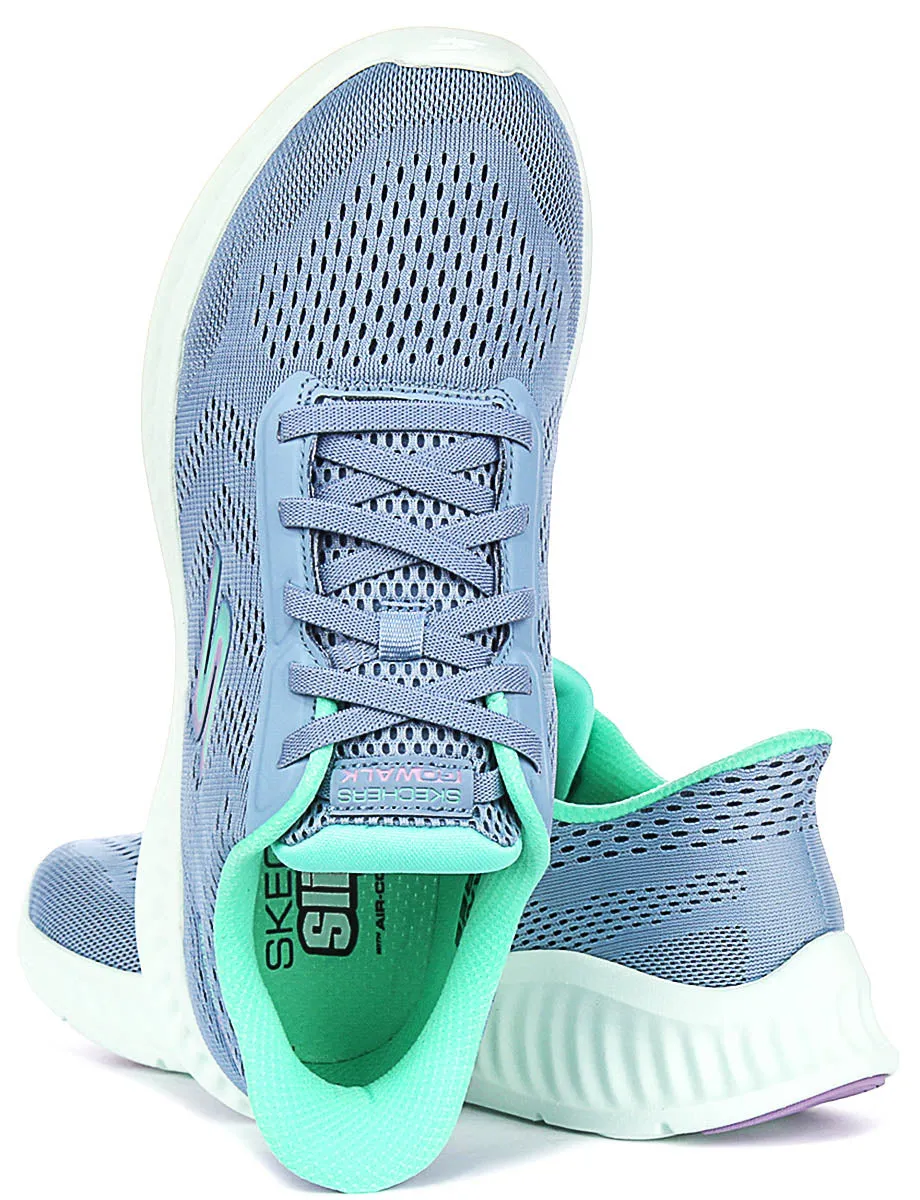 Skechers Go Walk Now Sneaker In Blue For Women Durable Sole