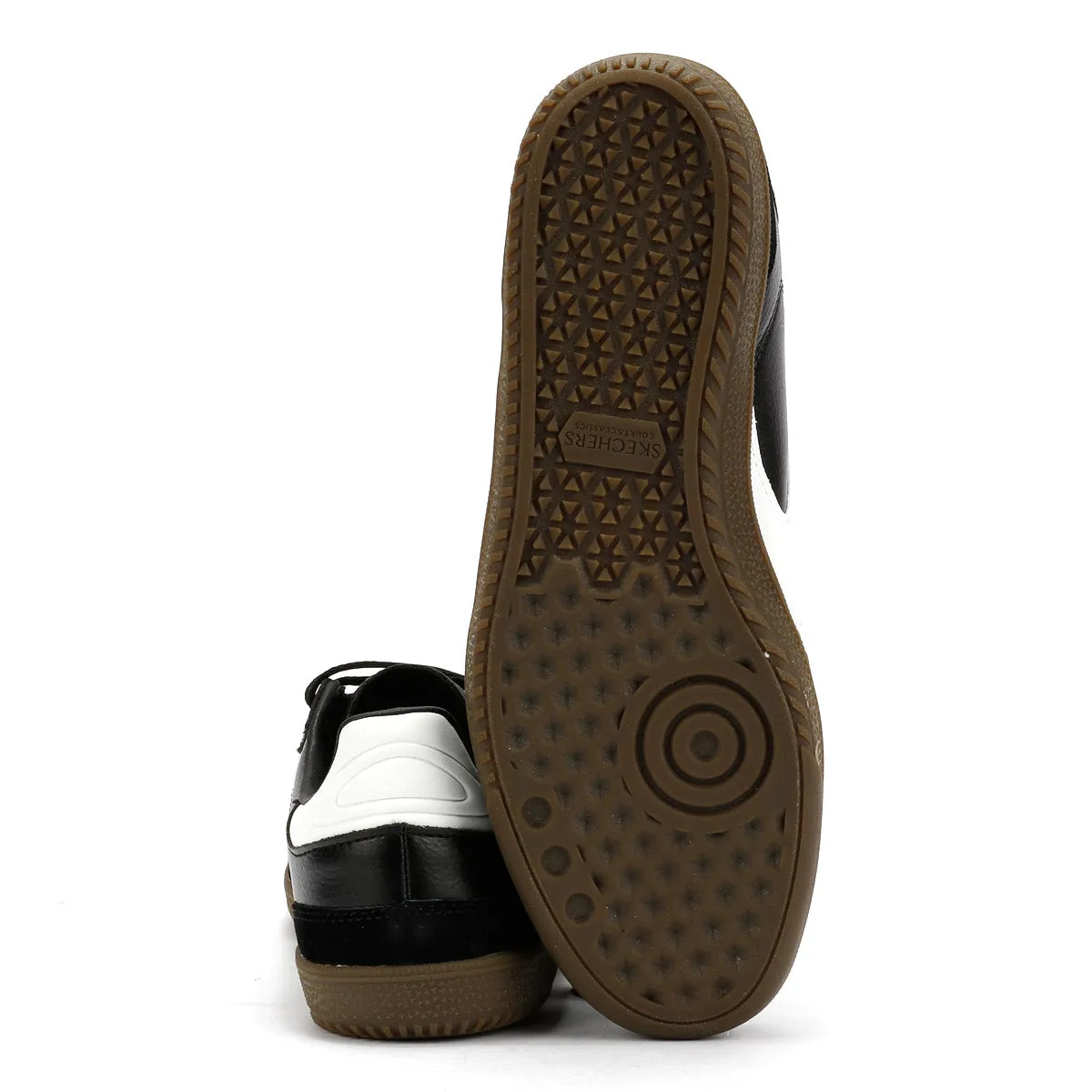 Skechers Hotshot Kickoff Leather Women's Black/White Trainers Breath Mesh