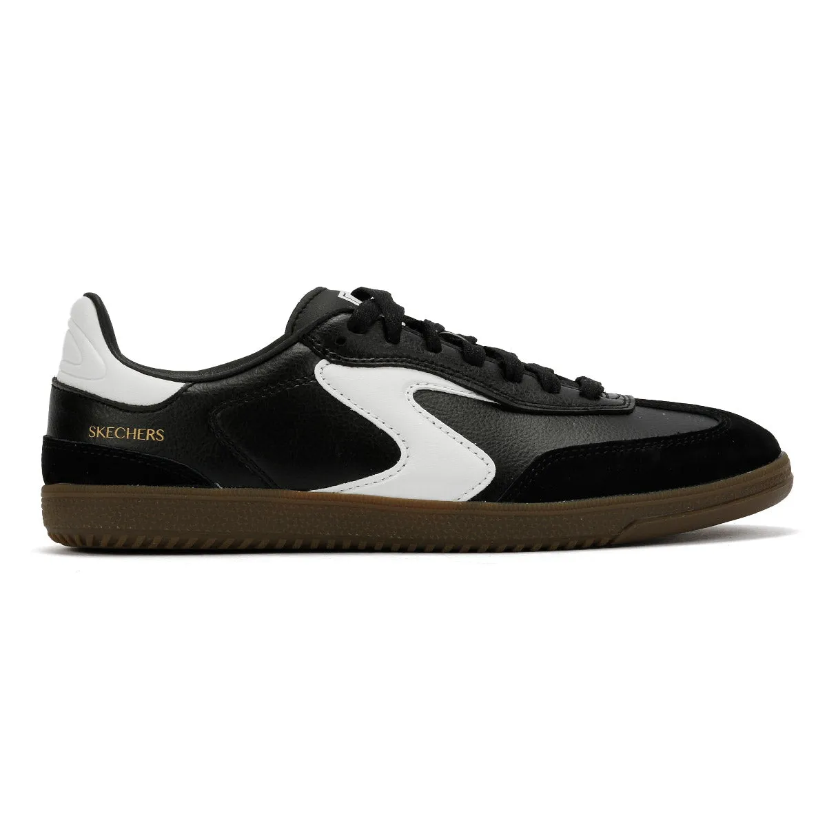 Skechers Hotshot Kickoff Leather Women's Black/White Trainers Breath Mesh