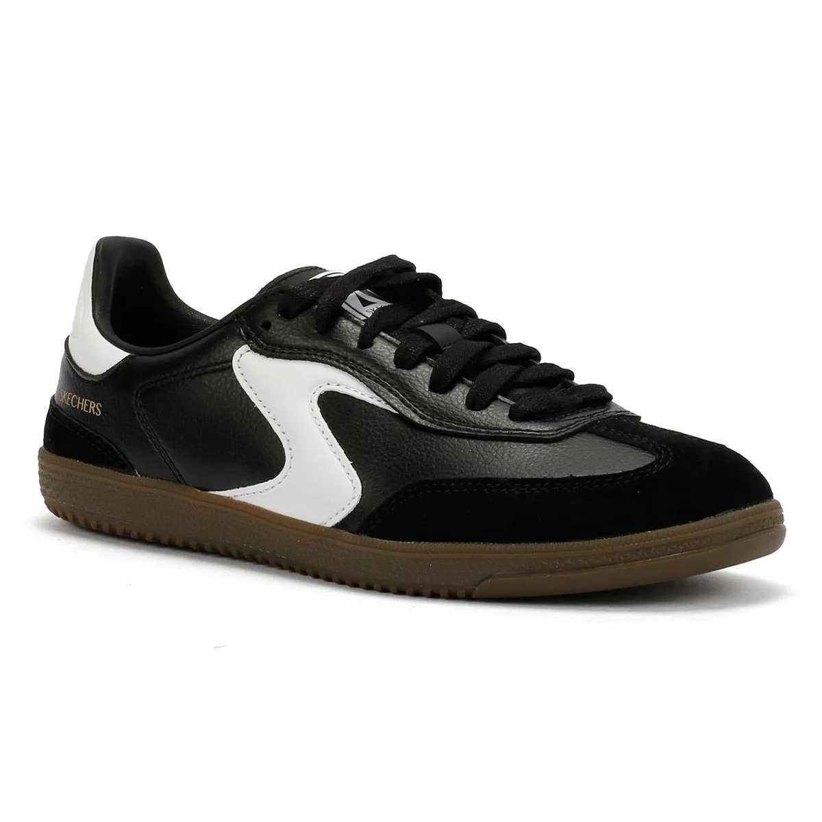 Skechers Hotshot Kickoff Leather Women's Black/White Trainers Breath Mesh