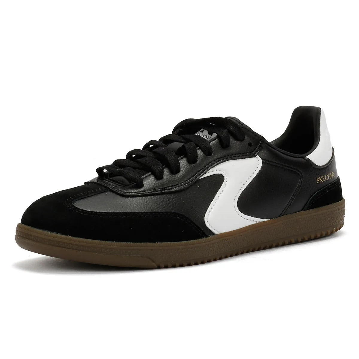 Skechers Hotshot Kickoff Leather Women's Black/White Trainers Breath Mesh