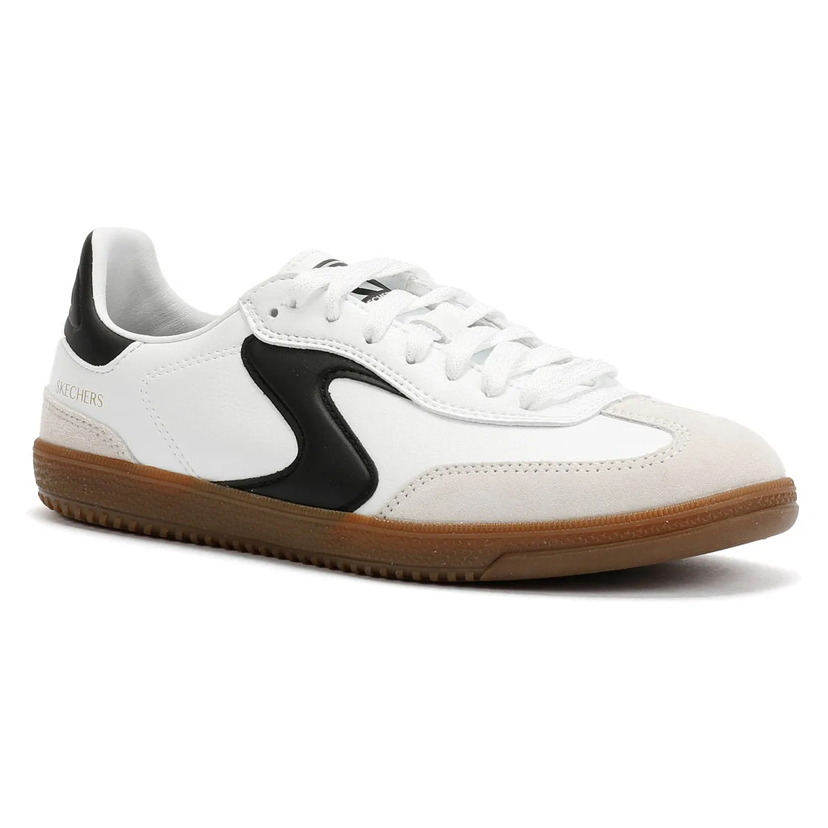 Skechers Hotshot Kickoff Leather Women's White/Black Trainers Arch Insole