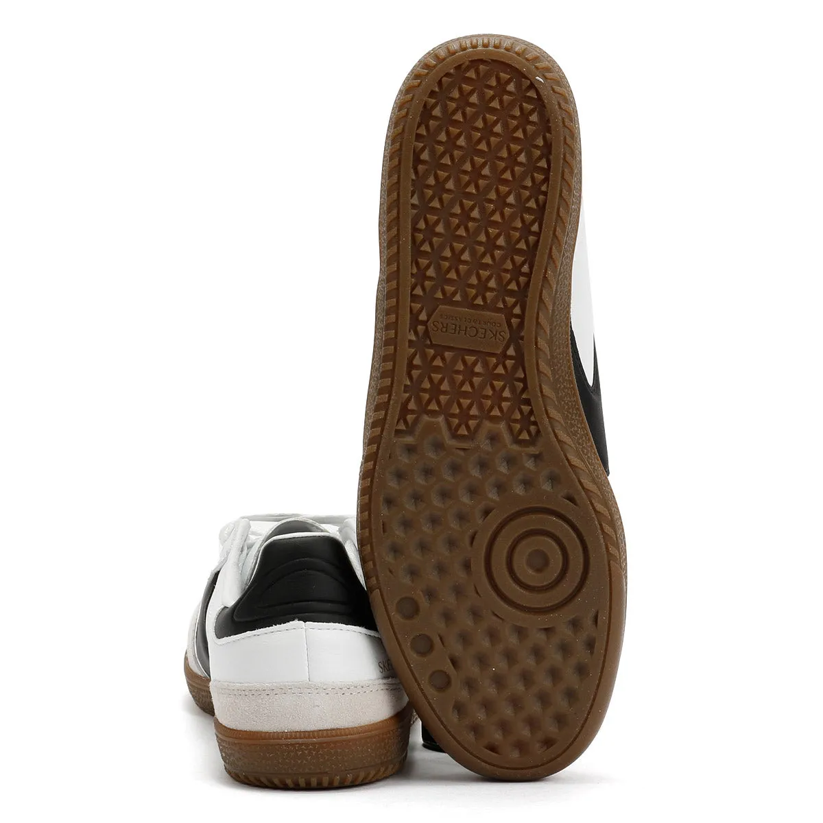 Skechers Hotshot Kickoff Leather Women's White/Black Trainers Arch Insole