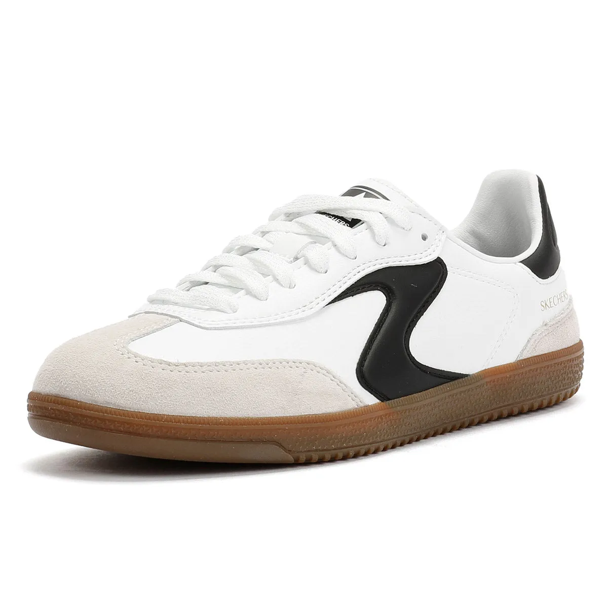 Skechers Hotshot Kickoff Leather Women's White/Black Trainers Arch Insole