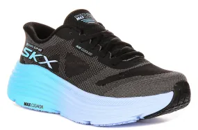Skechers Max Cushioning In Black Blue For Women Agile Build All weather
