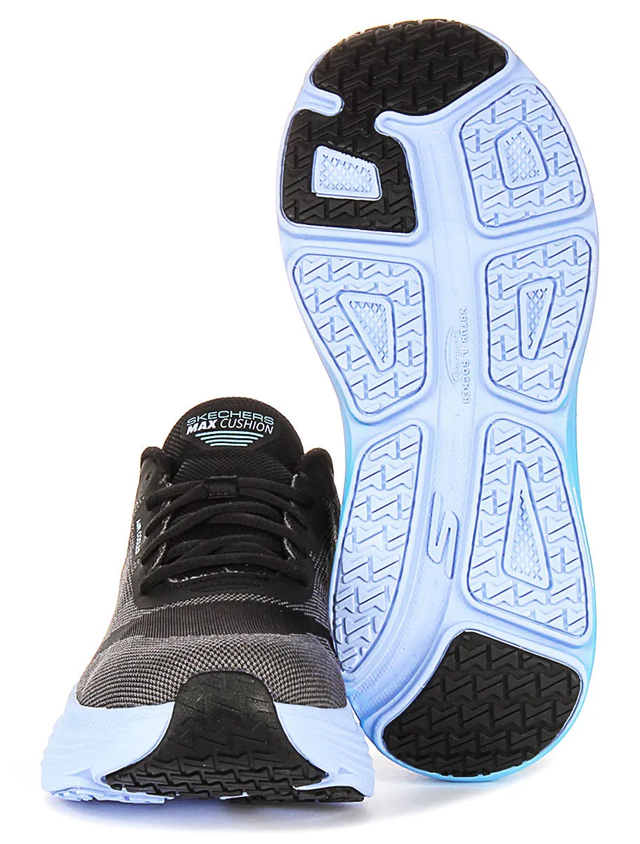Skechers Max Cushioning In Black Blue For Women Adjustable