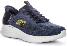Run Motion Heel-to-toe transitions feel fluid and responsive Skechers Skech Lite Pro In Navy Yellow For Men