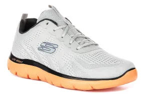Skechers Summits Torre In Grey Orange For Men Breathable mesh Ankle wrap