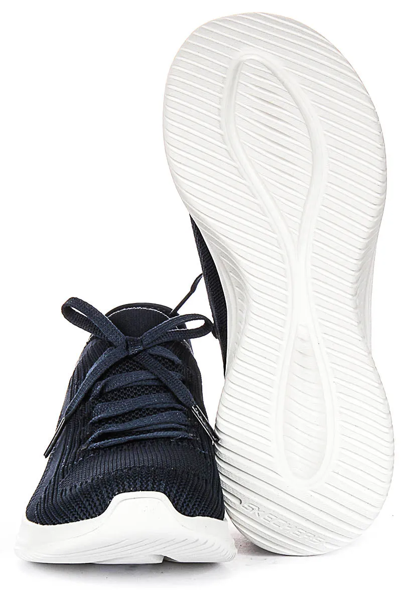 Skechers Ultra Flex 3.0 In Navy White For Women Flexible Grip
