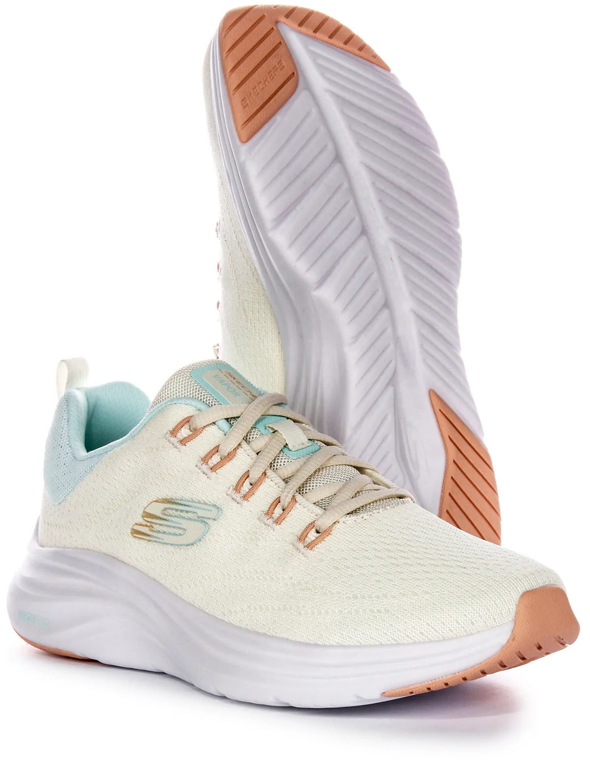 Skechers Vapor Foam Trainers In Beige For Women Impact Ready