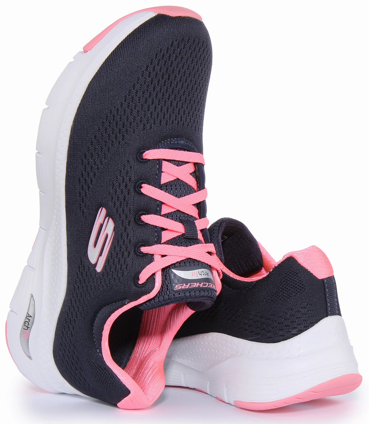 Skechers Arch Fit In Navy Pink For Women ground contact