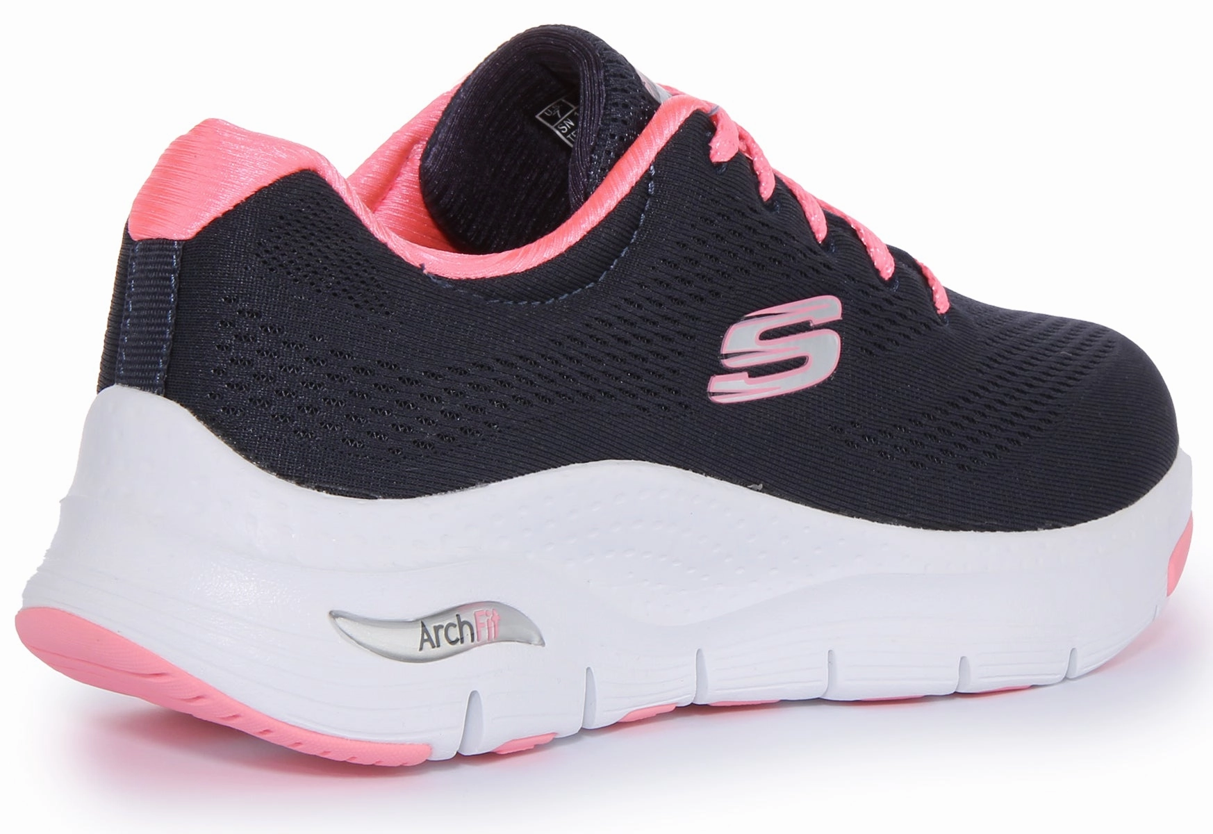 Skechers Arch Fit In Navy Pink For Women ground contact