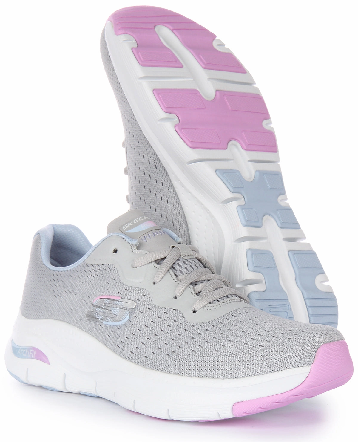 Skechers Arch Fit Infinity In Grey For Women Breathable Upper