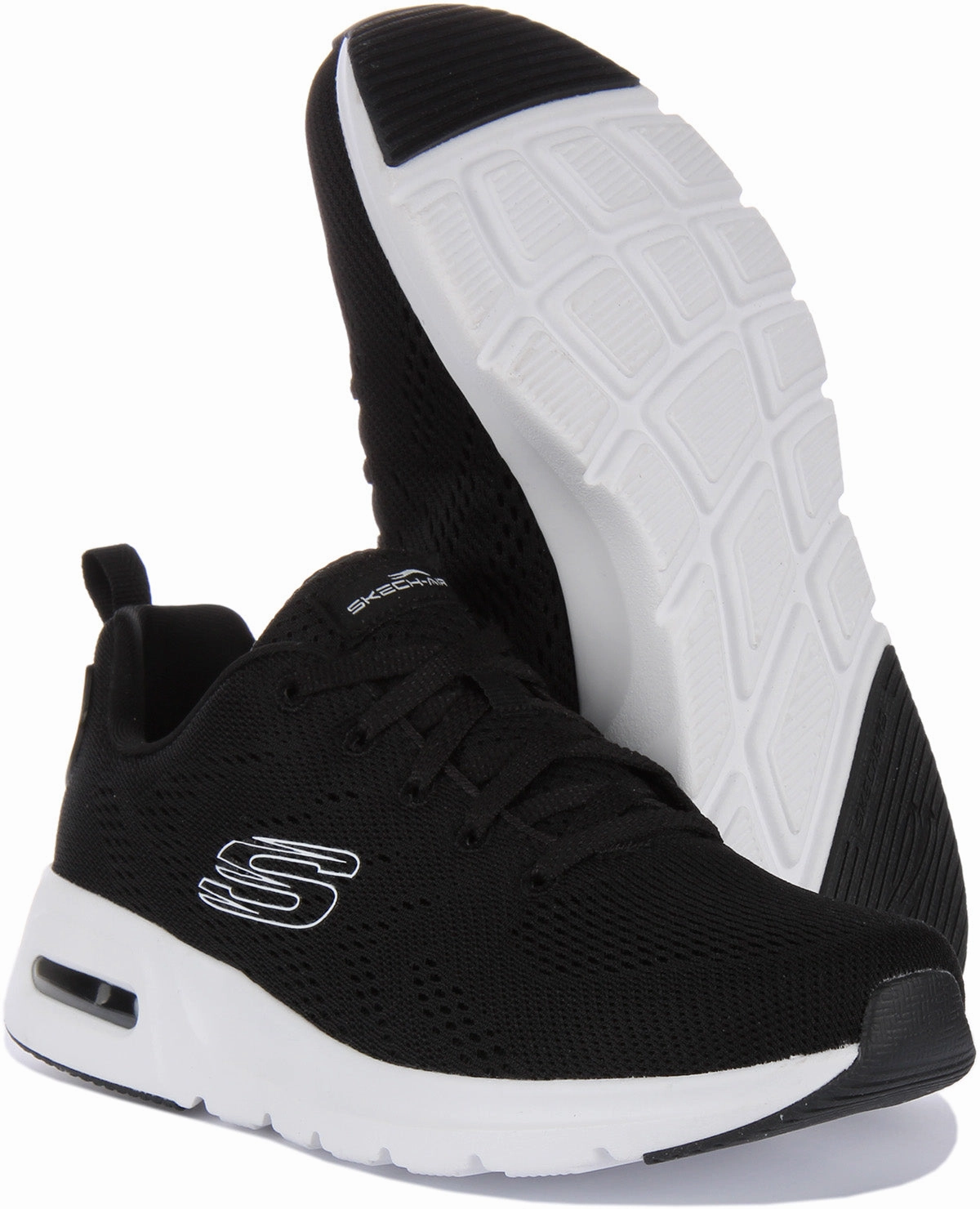 Skechers Skech Air Court In Black White For Women Ultra Flex