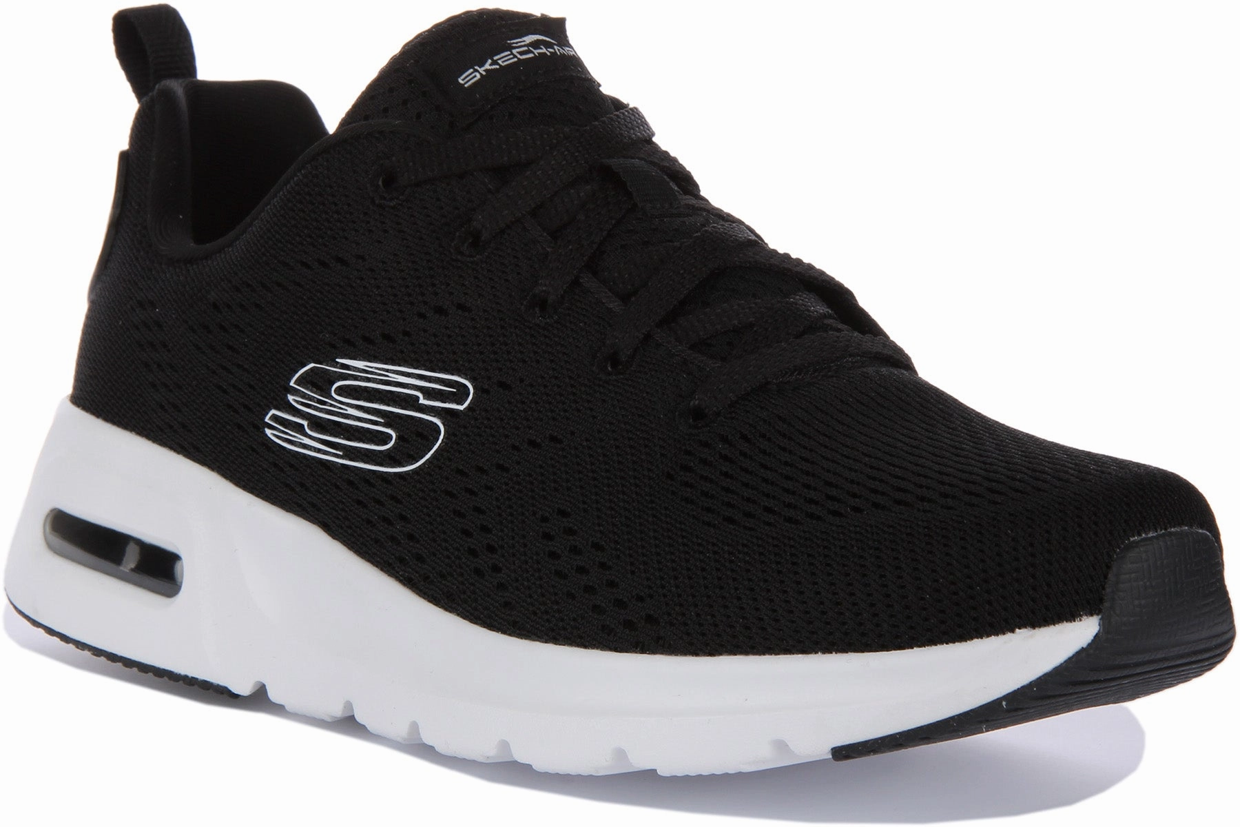 Skechers Skech Air Court In Black White For Women Stability zone in sole assists in maintaining form Swift Moves