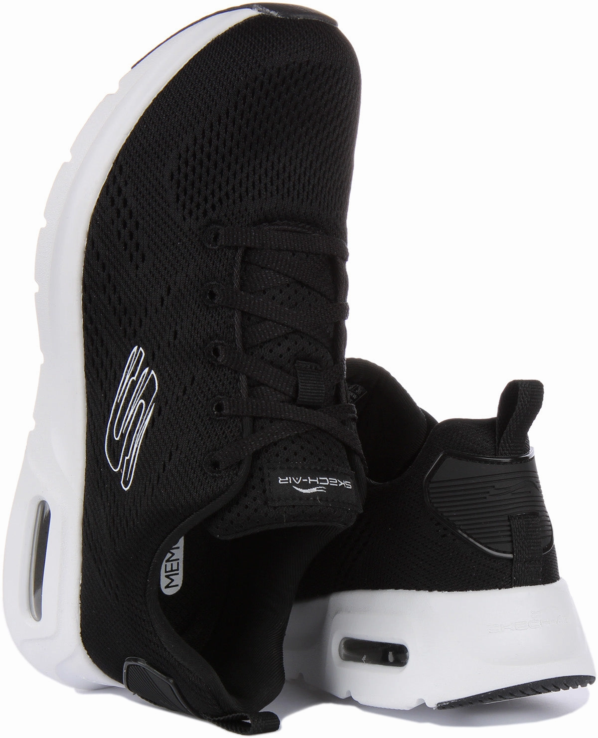 Skechers Skech Air Court In Black White For Women Ultra Flex